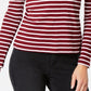 Charter Club Women's Metallic Stripe Top Red Size Large