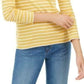 Charter Club Women's Metallic Stripe Top Yellow Size Small
