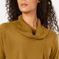 JM Collection Women's Faux-Wrap Cowl-Neck Sweater Gold Size X-Large