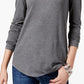 Maison Jules Women's Turtleneck Top Grey Size Large