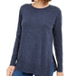 Maison Jules Women's Cotton Crew-Neck Sweater  Blue Size Medium