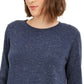 Maison Jules Women's Cotton Crew-Neck Sweater  Blue Size Medium