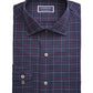 Club Room Men's Navy Check Collared Classic Fit Wrinkle Resistant Dress Shirt Blue Size 17.5X32-33