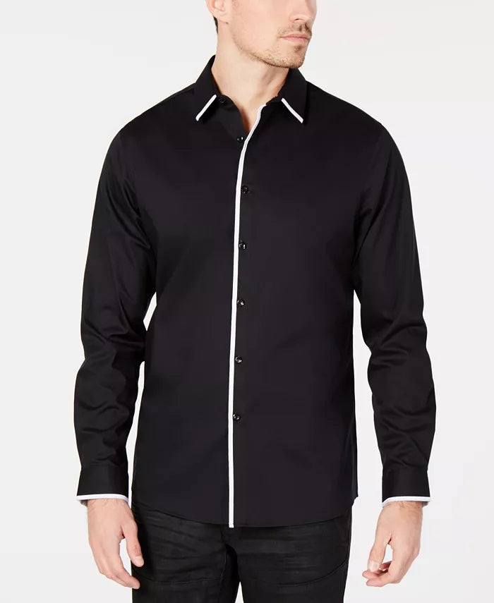 INC International Concepts Men's Victor Shirt Black Size Small