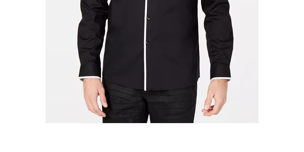 INC International Concepts Men's Victor Shirt Black Size Small