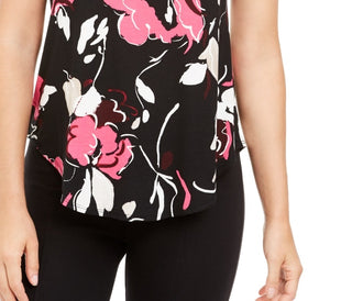 Alfani Women's Printed T-Shirt Wine Size Small