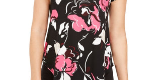 Alfani Women's Printed T-Shirt Wine Size Large