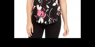 Alfani Women's Petite Printed Round-Hem T-Shirt Wine Size Small