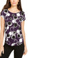 Alfani Women's Printed T-Shirt Purple Size XX-Large