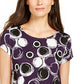 Alfani Women's Printed T-Shirt Purple Size XX-Large