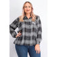 Style & Co Women's Sparkle Plaid Shirt Black Size Small