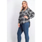 Style & Co Women's Sparkle Plaid Shirt Black Size Small
