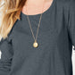 Style & Co Women's Long-Sleeve Crewneck Top  Charcoal Size Medium