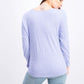 Style & Co Women's Long-Sleeve Crewneck Top Purple Size Medium
