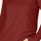 INC International Concepts Women's Ribbed Long-Sleeve T-Shirt Red Size Small