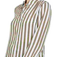 INC International Concepts Women's Striped Button Down Shirt Green Size Small