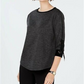 Charter Club Women's Tie Sleeve Top Black Size Petite X-Large