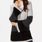 Charter Club Women's Colorblocked Sweater Black Size Petite Large