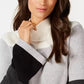 Charter Club Women's Colorblocked Sweater Black Size Petite Large