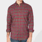 Club Room Men's Maxwell Tartan Performance Button Down Shirt Red Size Small