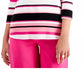 Charter Club Women's Pima Cotton Button Shoulder Stripe Top White Size XX-Large
