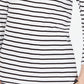 Charter Club Women's Pima Cotton Button Shoulder Stripe Top White Size Small