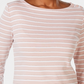 Charter Club Women's Pima Cotton Button Shoulder Striped Top Pink Size Petite X-Large