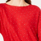 INC International Concepts Women's Embellished Shirttail Sweater Dark Red Size X-Large