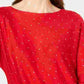 INC International Concepts Women's Embellished Shirttail Sweater Red Size Small