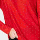 INC International Concepts Women's Embellished Shirttail Sweater Red Size Small