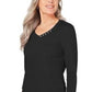 Karen Scott Women's Cotton Button-Trim Top  Black Size Small