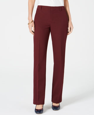 Charter Club Women's Solid Trousers Wine Size 2 Petite