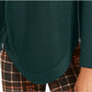 INC International Concepts Women's Patterned Long Sleeve Scoop Neck Top Green Size Medium