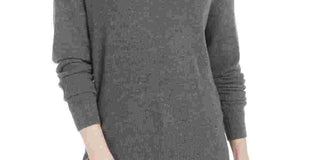 Bar III Women's Twist Long Sleeve V Neck Top Grey Size X-Small