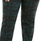 JM Collection Women's Jacquard Pull On Pants Green Size 28W
