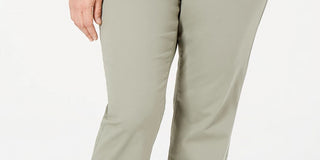 Charter Club Women's Plus Twill Lexington Pants Green Size 14W