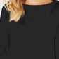 Karen Scott Women's Cotton Boat-Neck 3/4-Sleeve Knit Top Black Size Small