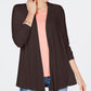 Karen Scott Women's Petite OpenFront Cardigan Brown Size Large