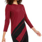 Alfani Women's Ribbed Asymmeteric Tunic Sweater Wine Size X-Large