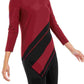 Alfani Women's Ribbed Asymmeteric Tunic Sweater Wine Size X-Large