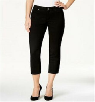 Charter Club Women's Tummy Control Bristol Capri Jeans Black Size 4 Petite