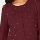 Charter Club Women's Pearl Embellished Button-Down Cardigan Wine Size Medium