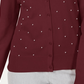 Charter Club Women's Pearl Embellished Button-Down Cardigan Wine Size Medium