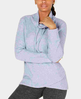 Ideology Women's Cowl Neck Fitness Sweatshirt Blue Size X-Small