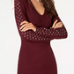 INC International Concepts Women's Rhinestone-Embellished V-Neck Tunic Purple Size Large