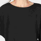 INC International Concepts Women's Ribbed Ribbed Knit Dolman Sleeve Jewel Neck Sweater Black Size Small