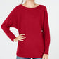 INC International Concepts Women's Dolman-Sleeve Ribbed-Knit Sweater Dark Red Size Medium