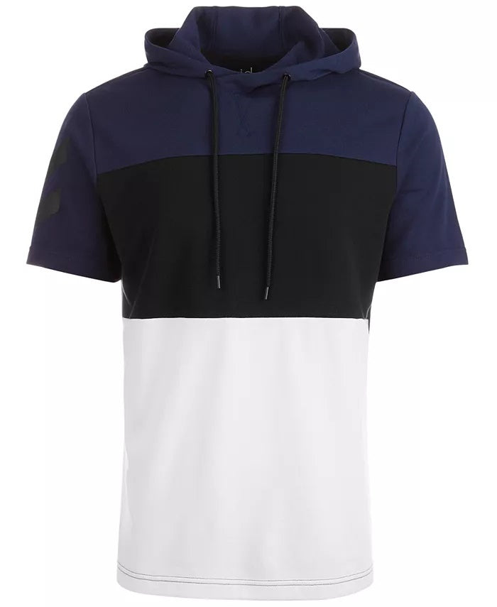 ID Ideology Men's Colorblocked Short Sleeve Hoodie  Blue Size 3 Extra Large