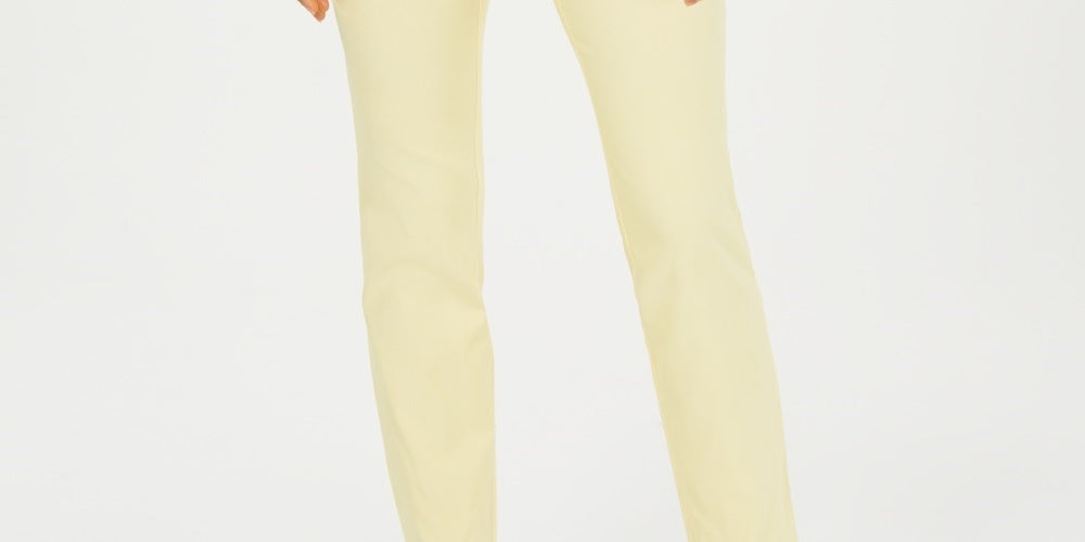 Charter Club Women's Cambridge Skinny Pull-On Tummy-Control Pants Regular And Short Lengths  Yellow Size 6