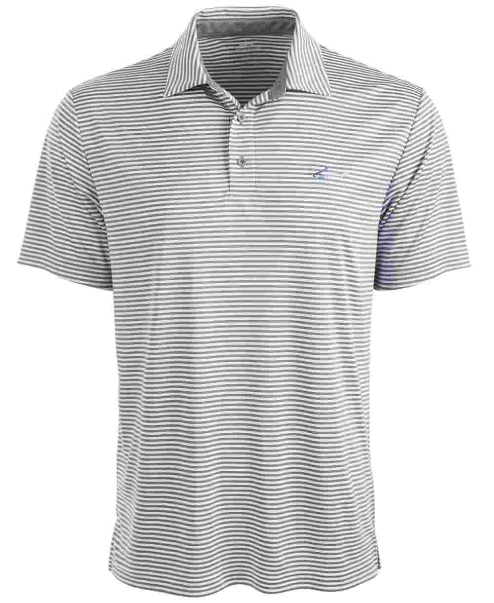 Attack Life Men's Regular Fit Performance Stretch Feeder Stripe Polo Gray Size Small